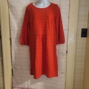 NWT Boden "Odelia" Red Star Print Drop Waist Cotton Jersey Dress Sz.8 Ret.$135